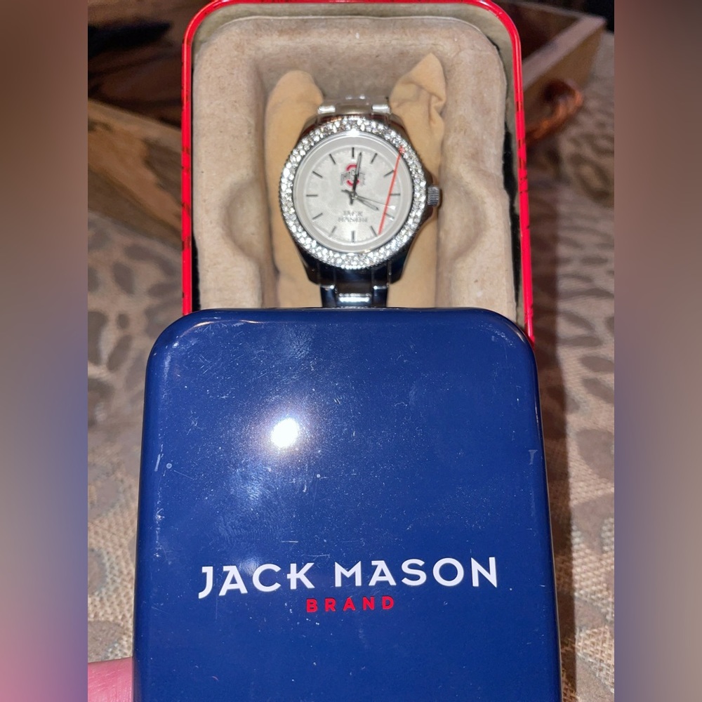 Jack Mason Ohio State Women's Rhinestone Bezel Watch